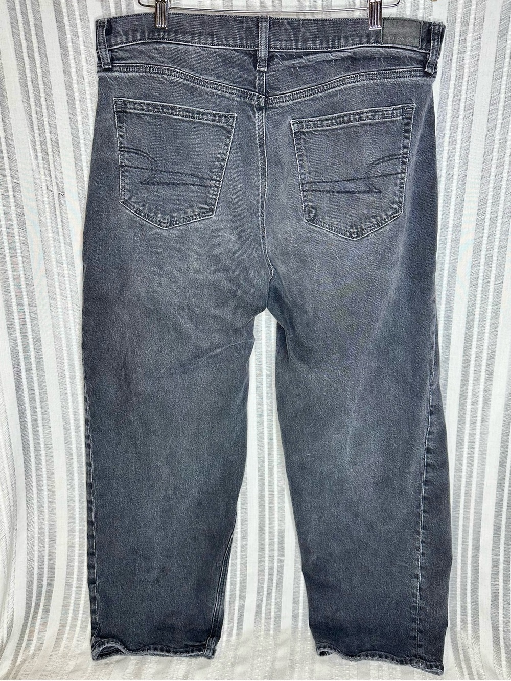 American Eagle Black Wash Barrel Jeans